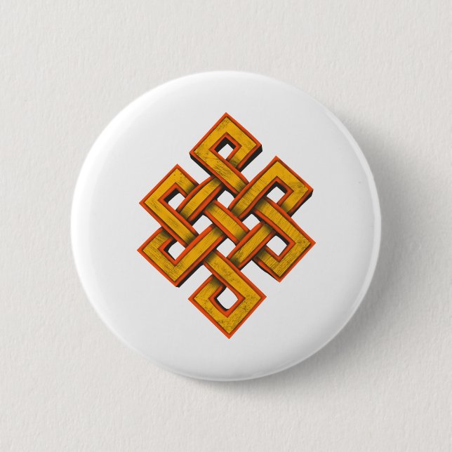Buddhist Endless Knot 2 Inch Round Button (Front)