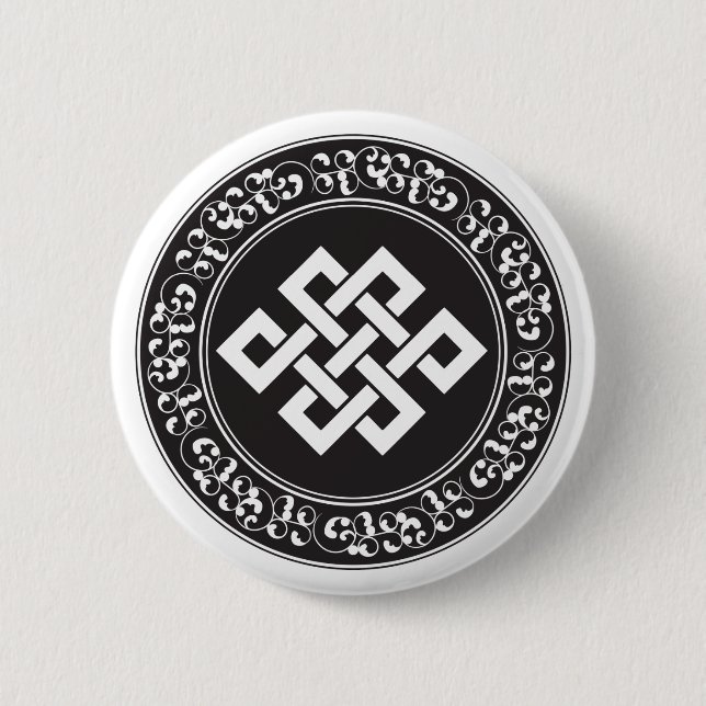 Buddhist Endless Knot 2 Inch Round Button (Front)