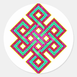 Buddhist Eternal Knot Classic Round Sticker