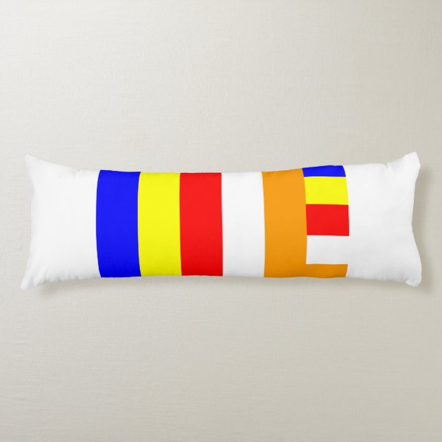 Buddhist Flag Body Pillow (Front)