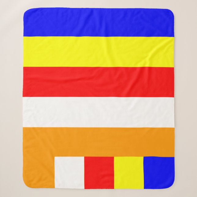 Buddhist Flag Colours Buddhism Symbolism Buddha Da Sherpa Blanket (Front)