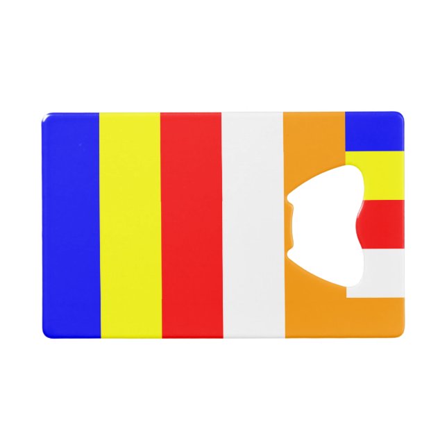 Buddhist Flag Wallet Bottle Opener (Front (Horizontal))