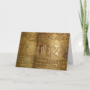 Buddhist Gold Prayer Wheel Photo Card