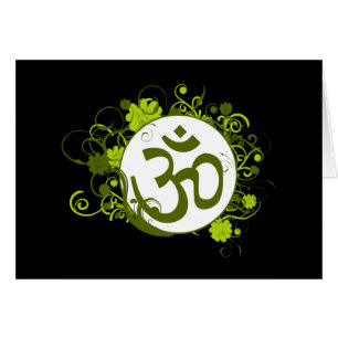 Buddhist Green Floral Om