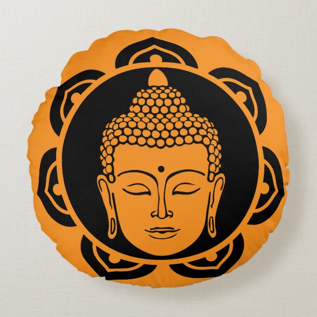Buddhist Home Decor Round Pillow (Front)