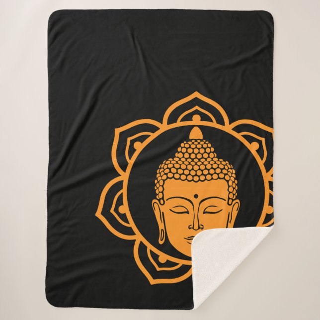 Buddhist Home Decor Sherpa Blanket (Front)