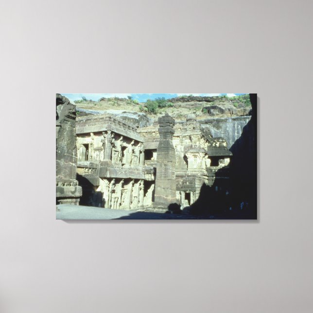 Buddhist, Jainist and Hindu caves at Ellora, 600-1 Canvas Print (Front)