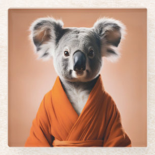 Buddhist Koala Glass Coaster
