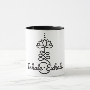 Buddhist Lotus Unalome Symbol/ Inhale-Exhale Mug