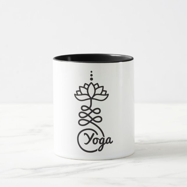 Buddhist Lotus Unalome Symbol/ Yoga Mug (Center)