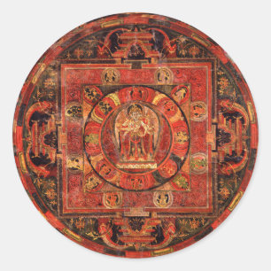 Buddhist Mandala of Compassion Classic Round Sticker