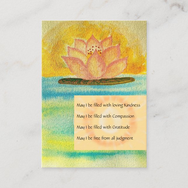 Buddhist Metta Prayer.  Enclosure Card (Front)