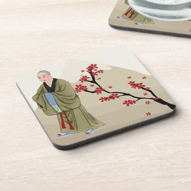 Buddhist Monk Beverage Coaster (Left Side)