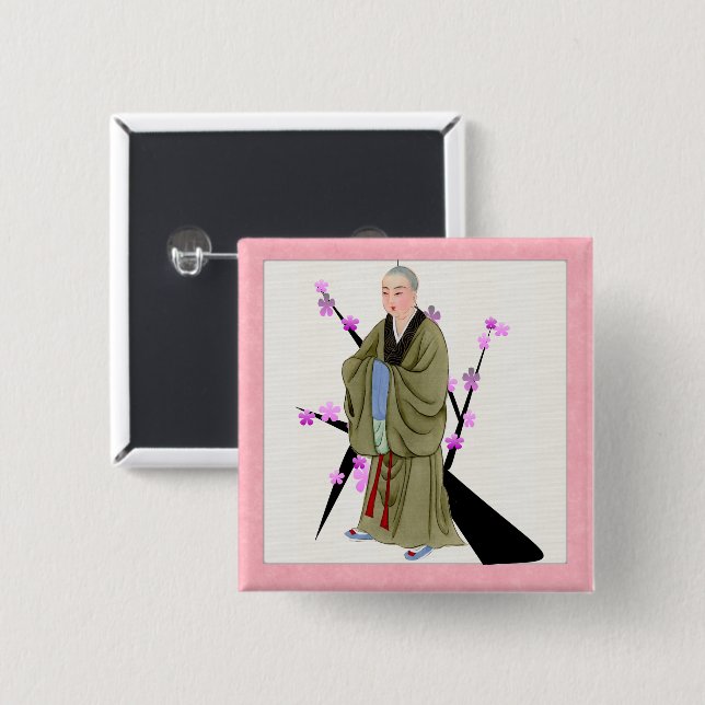 Buddhist Monk Button (Front & Back)