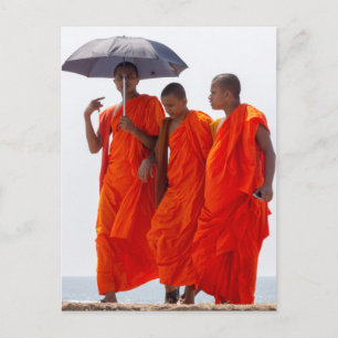 Buddhist monks postcard