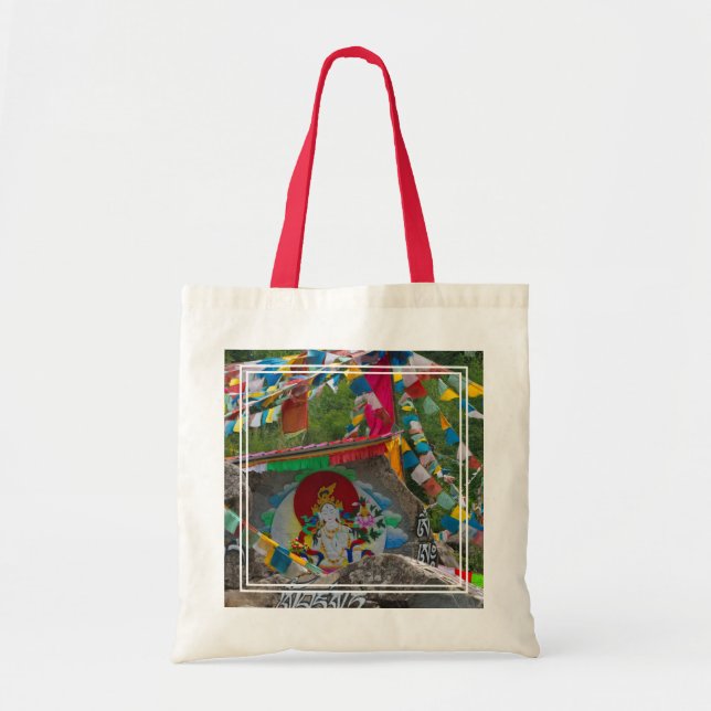 Buddhist Painting on Rocks Tote Bag (Front)