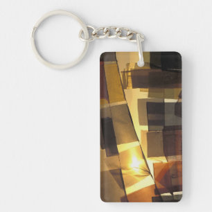 Buddhist prayer flags in the sunset, keychain