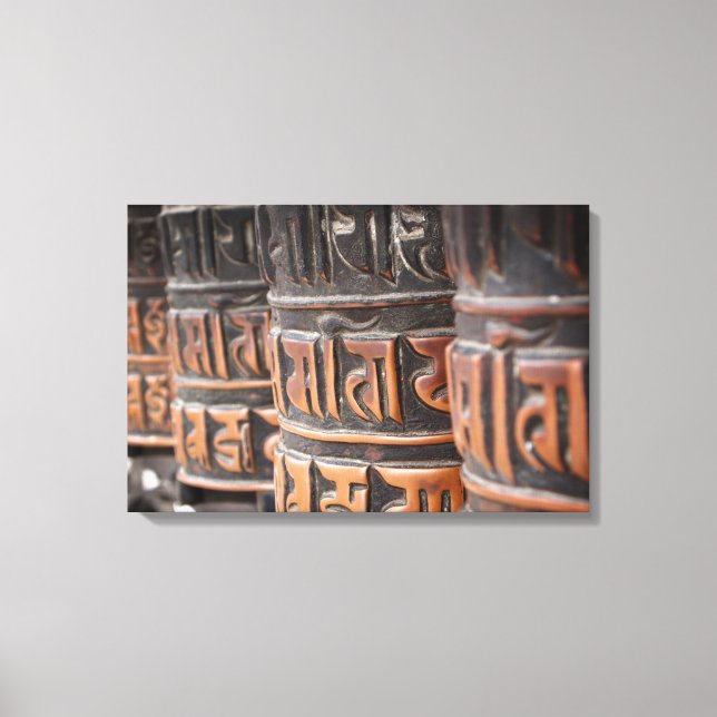 Buddhist prayer wheels canvas print (Front)