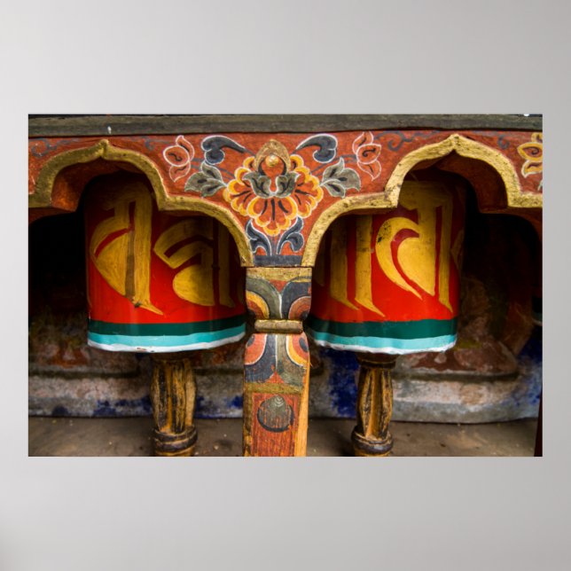 Buddhist praying role, bhutan poster (Front)