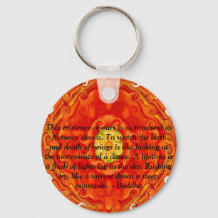 Buddhist Quote with vibrant spiritual design Keychain