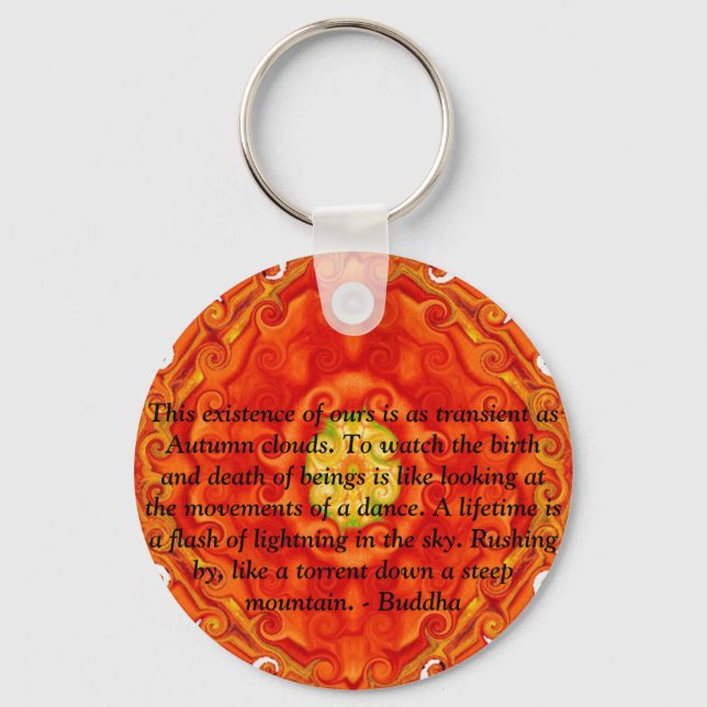 Buddhist Quote with vibrant spiritual design Keychain (Front)