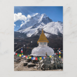 Buddhist Shrine & Prayer Flags, Himalaya Mountains Postcard