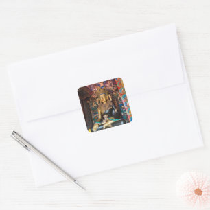 Buddhist Statue in Litang Monastery Square Sticker