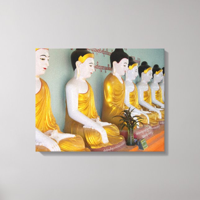 Buddhist statues in Umin Thounzeh Canvas Print (Front)