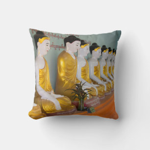 Buddhist statues in Umin Thounzeh Throw Pillow
