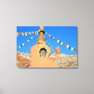Buddhist stupa in red rocks wrapped canvas