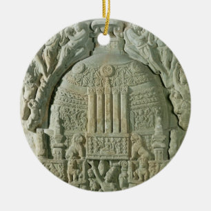 Buddhist stupa, Nagarjunakonda (limestone) Ceramic Ornament