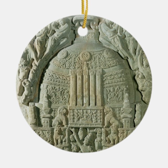 Buddhist stupa, Nagarjunakonda (limestone) Ceramic Ornament (Front)