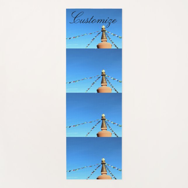 Buddhist stupa with prayer flags Thunder_Cove Yoga Mat (Front)