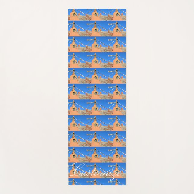 Buddhist stupa with prayer flags Thunder_Cove Yoga Mat (Front)