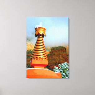 buddhist stupa wrapped canvas