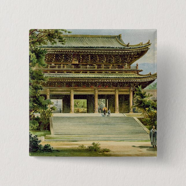 Buddhist temple at Kyoto, Japan 2 Inch Square Button (Front)