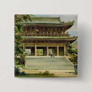 Buddhist temple at Kyoto, Japan 2 Inch Square Button