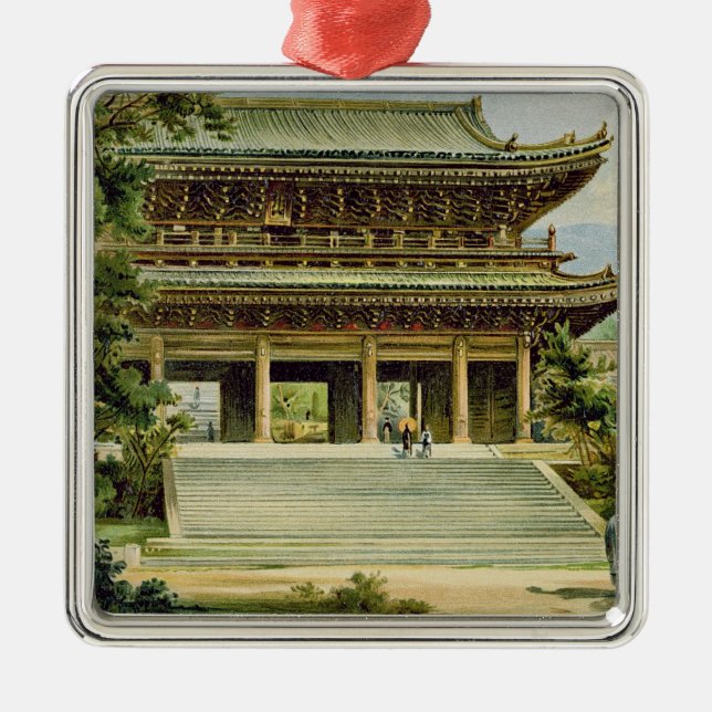 Buddhist temple at Kyoto, Japan Metal Ornament (Front)