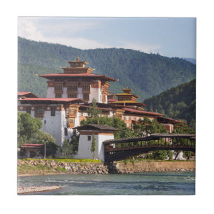 Buddhist Temple By River Tile
