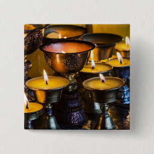 Buddhist Temple   Longwu Monastery 2 Inch Square Button
