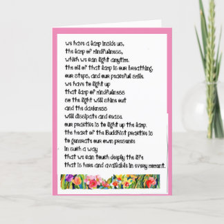 Buddhist  "we have a lamp inside us + H2Ocolor Thank You Card
