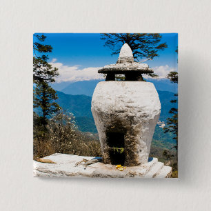 Buddhist Worship Site 2 Inch Square Button