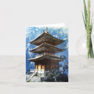 Buddhist Zen Temple Note Card