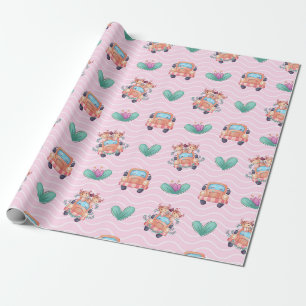 Buddies Love Truck Pattern Wrapping Paper