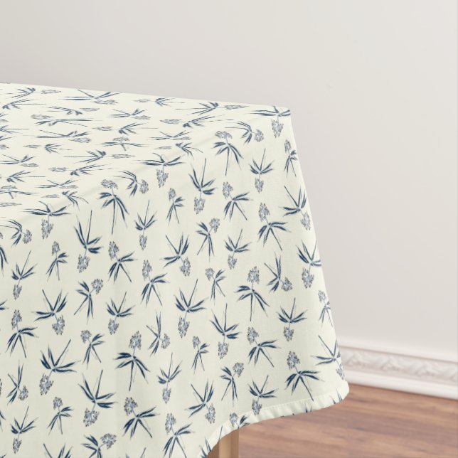 Budding Blue Branches on cream - seamless pattern. Tablecloth (In Situ)