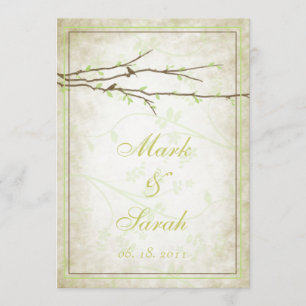 Budding Branches with Birds Vintage III Invitation