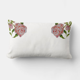 Budding Peonies on a Lumbar Pillow