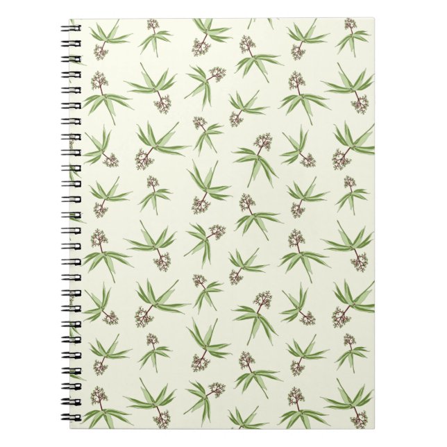 Budding Red Branches on cream - seamless pattern. Notebook (Front)