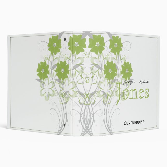 Budding Romance in Olive Green Wedding Planner Binder (Background)