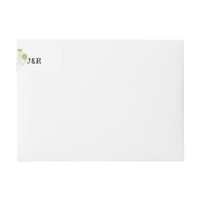 Budding Romance Wedding Wrap Around Label (Front)